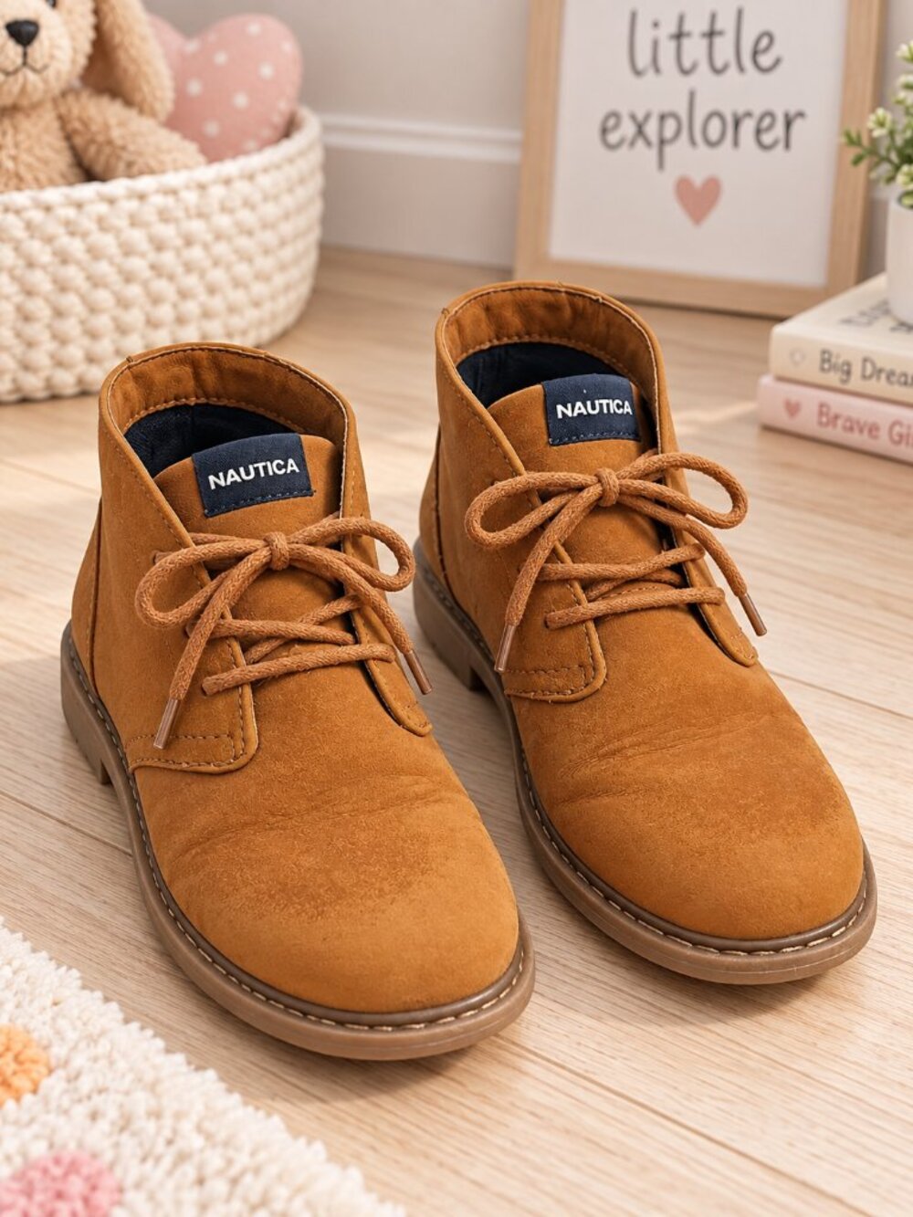 Nautica Girls Light Brown Chukka Boots Size 2